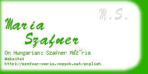 maria szafner business card